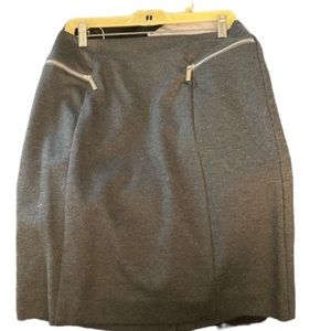 Micheal Kors size 10 gray pencil skirt back zip front zip pockets NWOT